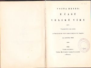 Z časů veliké víry, Beneš Vojta. Vydáno 1926