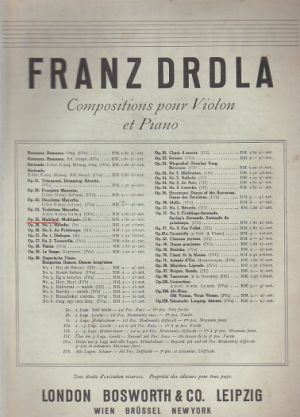 Franz Drdla.- Composition pour Violon et Piano.